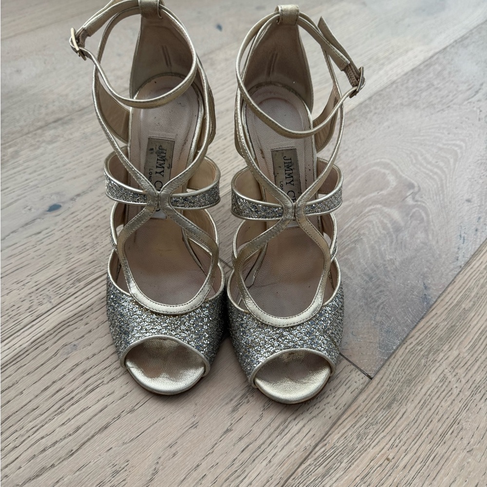 Jimmy Choo Gold and Silver Heels